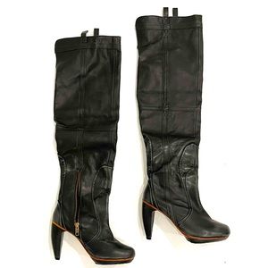 Isabelle J Shoes Black/Gray Knee High Boot